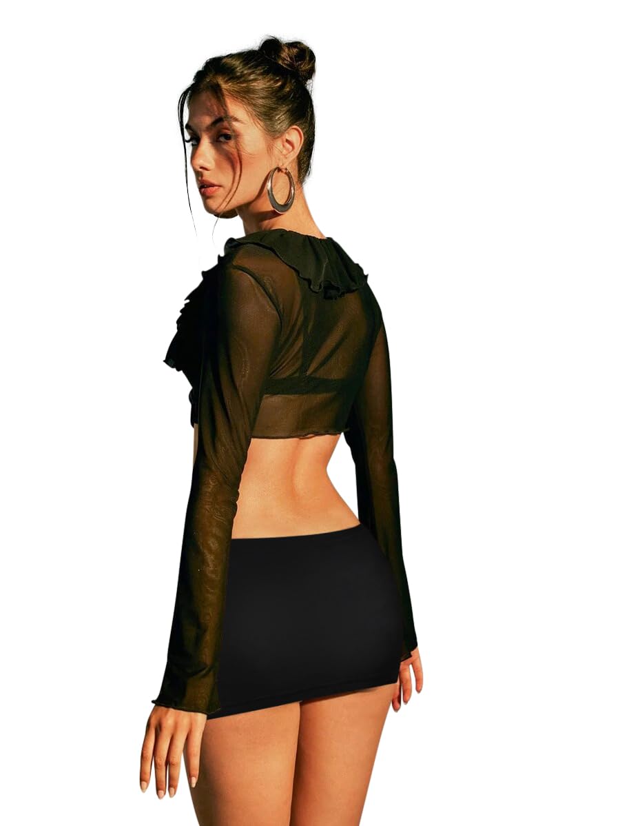 Sweet Hearts Black Mini Skirt for Women- Above Knee Elastic Waist Basic Mini Pencil Womens Skirts Bodycon Made in USA