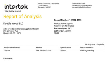 Glycine Supplement - 1,000mg Glycine Powder per Serving (300 Capsules) The Relaxing Amino Acid (Glicina) (Third Party Tested, Gluten Free, Non-GMO) by Double Wood