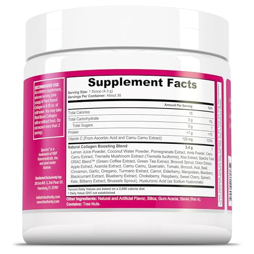 Vitauthority Vegan Collagen Powder for Women - Plant Based Collagen Supplement for Women with Proprietary Vegan Hair Skin and Nails Vitamins - Vegetarian Collagen Powder with Hyaluronic Acid