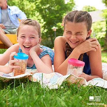 Tervis Clear & Colorful Tabletop Made in USA Double Walled Insulated Tumbler Travel Cup Keeps Drinks Cold & Hot, 16oz - 4pk