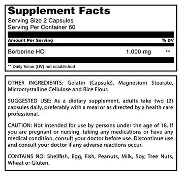 Amazing Formulas Berberine 1000mg Per Serving 120 Capsules Supplement | Non GMO | Gluten Free | Made in USA