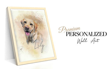 Custom Pet Portrait Wall Art - Create Your Own Watercolor Painting from Your Photo - Personalized Dog, Cat Wall Decor - Keepsake for Pet Enthusiasts, Upload Image of Your Favorite Cat or Dog, USA-Made