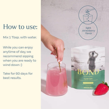 BOND Cycle Care – PMS Support Supplement & Hormone Balance for Women – Cortisol Reducer with Ashwagandha, L-Tryptophan, Magnesium, Turmeric Extract & Glutathione for Mood & Cycle Relief, 28 Servings