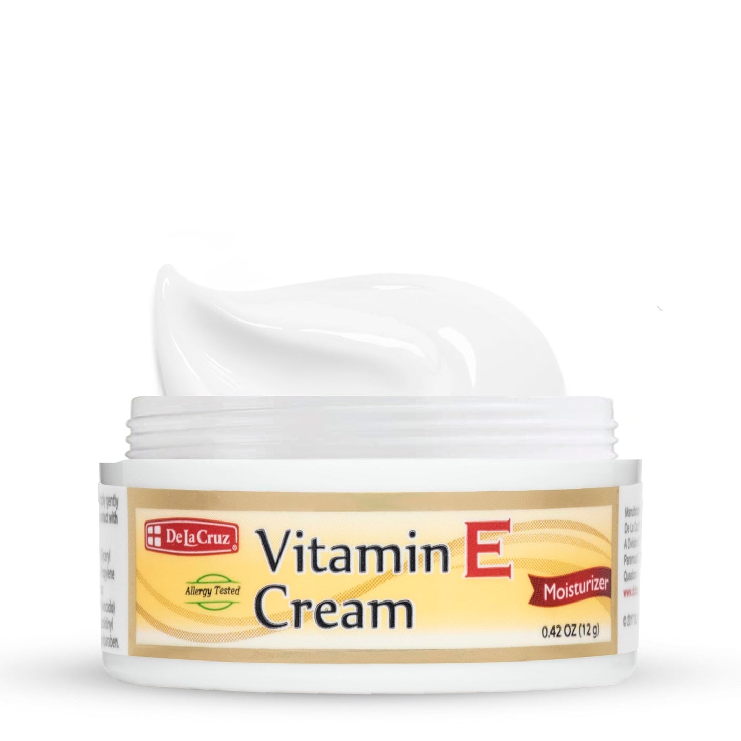 De La Cruz Vitamin E Cream for Face and Neck - Moisturizing Skin Care for All Skin Types - 0.42 oz trial + 4 oz Bundle - Made in USA
