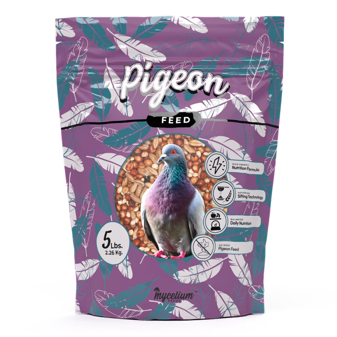 Mycelium Organic Pigeon Feed (5 LB Bag) | Complete Wild Bird Food for Energy & Daily Nutrition | Natural Seed Blend for Ground Feeders | Non-GMO, No Fillers or Additives, Made in USA