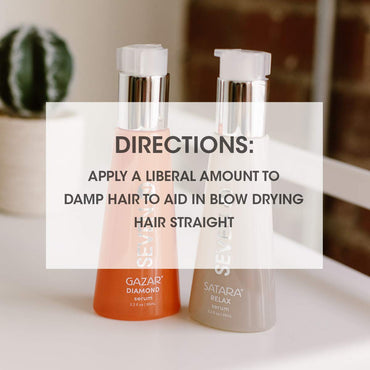 SEVEN Haircare SATARA Relax Serum, Hair Oil for Men & Women, Straightening Serum for Shine, Frizzy, Dry, Damaged Hair, Anti Frizz Thermal Protection with Rosemary & Chamomile, Made in USA, 3.2 oz