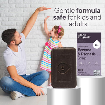 Marie Originals Eczema Face Soap Body Wash Bar – All Natural Psoriasis, Dermatitis Treatment for Dry Itchy Flaky Skin Relief – Gentle Detoxifying, Healing, Anti-Itch, Cleansing Skincare (Pack of 1)