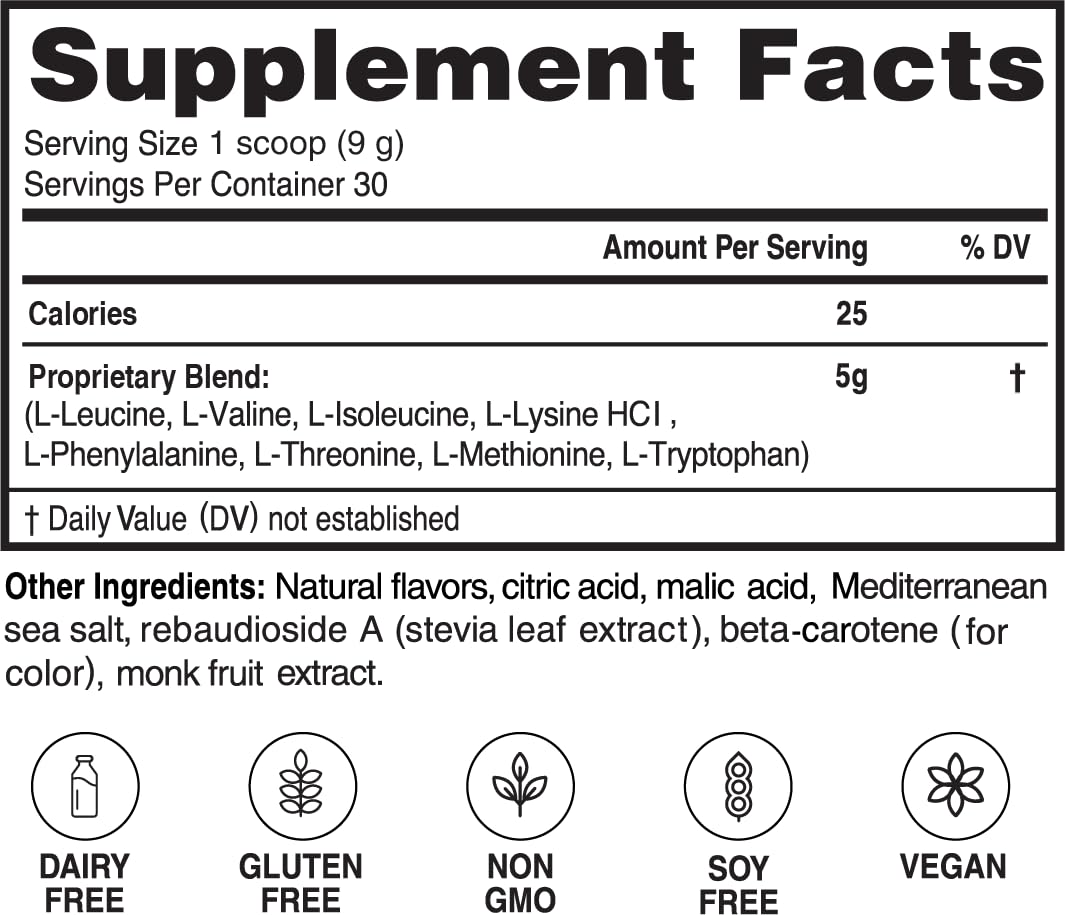 Advanced Bionutritionals – Advanced Amino Powder, Amino Acid Supplement, Build Muscle, Post Workout Recovery, Energy,Non-GMO, Gluten Free, Dairy Free, Vegan (30 Servings) (9.52oz, Citrus Zest)