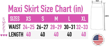 Sweet Hearts Maxi Skirt for Women- Comfy Foldover High Waist Long Flare A-Line Skirt Maxi Dress XS-3X Made in USA