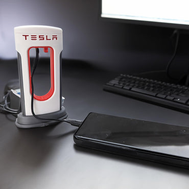 Tesla Supercharger Replica Charging Station Accessories - USB-C Compatible with Android and iPhone - Includes USB-C Cable - Gift - Made in USA