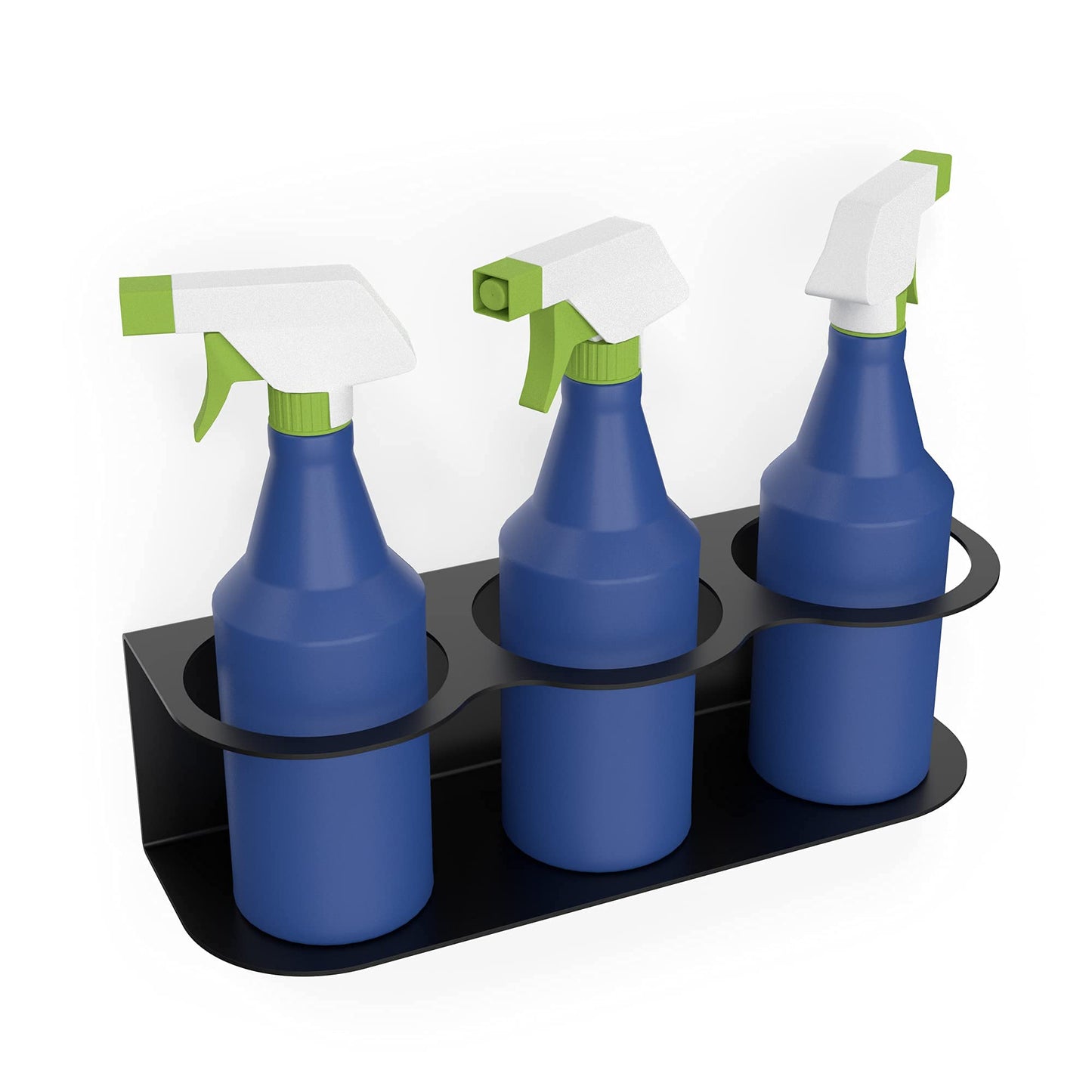 Koova 3 All-Purpose Spray Bottle Holder | Easy Install Wall Mount Hardware Included | Heavy-Duty Powder Coated Steel Storage Rack for Garage And Home | Craft Workspace Paint Bottle Organizer USA Made