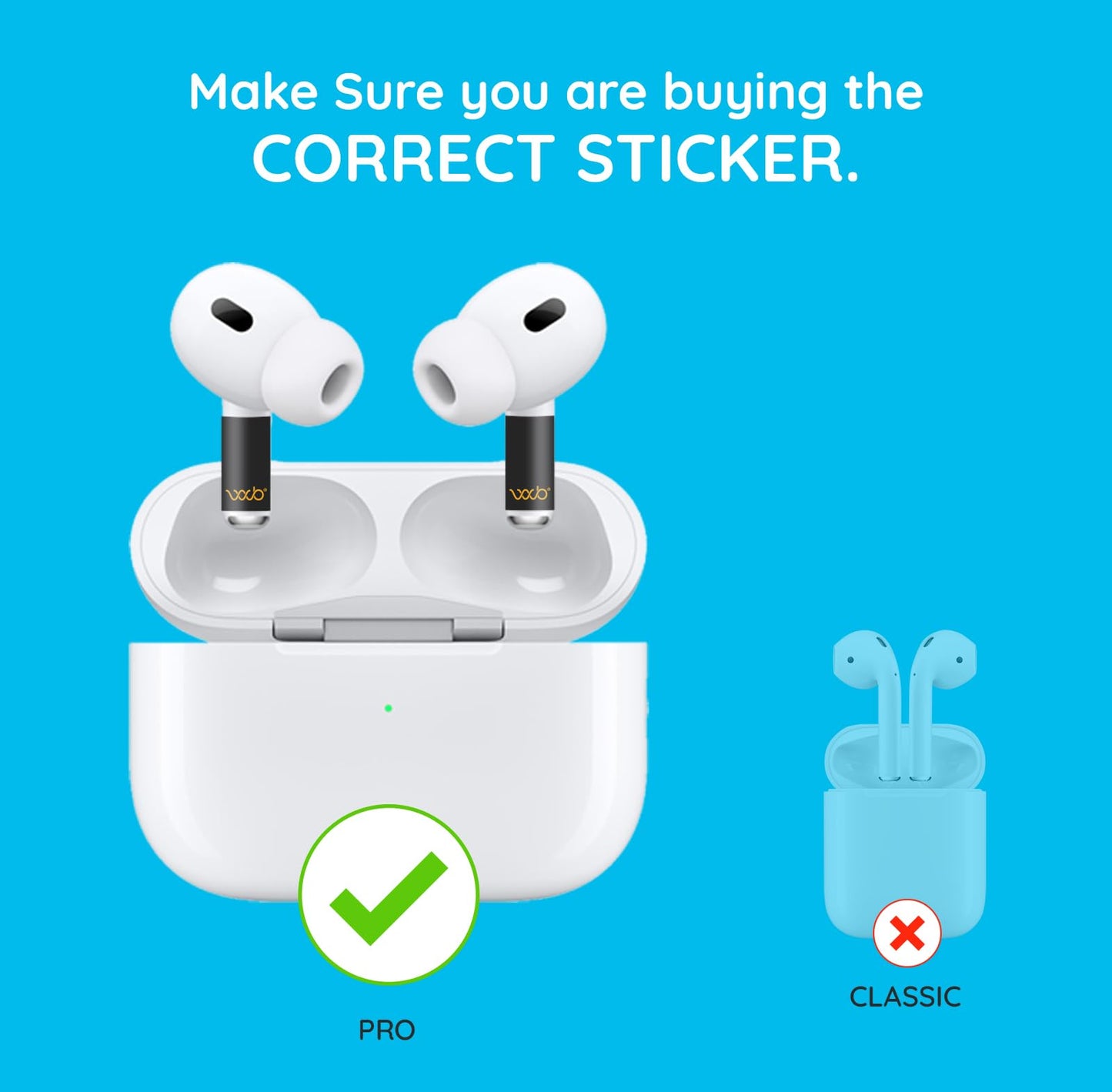 EMF Protection Sticker for AirPods Pro, 2-Pack - Scientifically Backed Patented Lab-Tested 5G-Shield EMF Reduction Sticker, USA Made, Protect Yourself & Loved Ones, WaveBlock AirPods Pro 2nd/3rd/4th