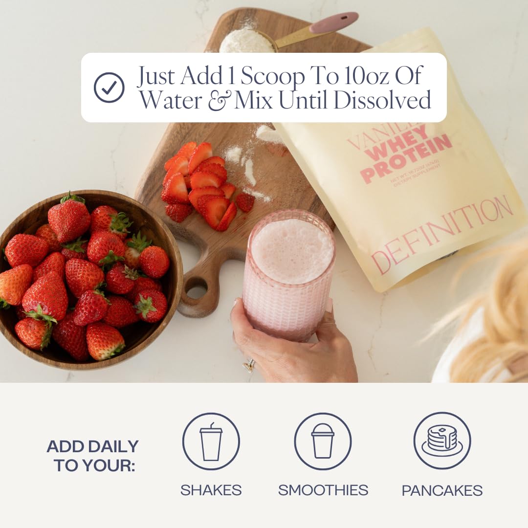 Whey Protein Isolate for Women, 20g Protein, 0g Sugar, 90 Calories, Stevia-Free, Grass-Fed & Pasture Raised, Vanilla 1 lb
