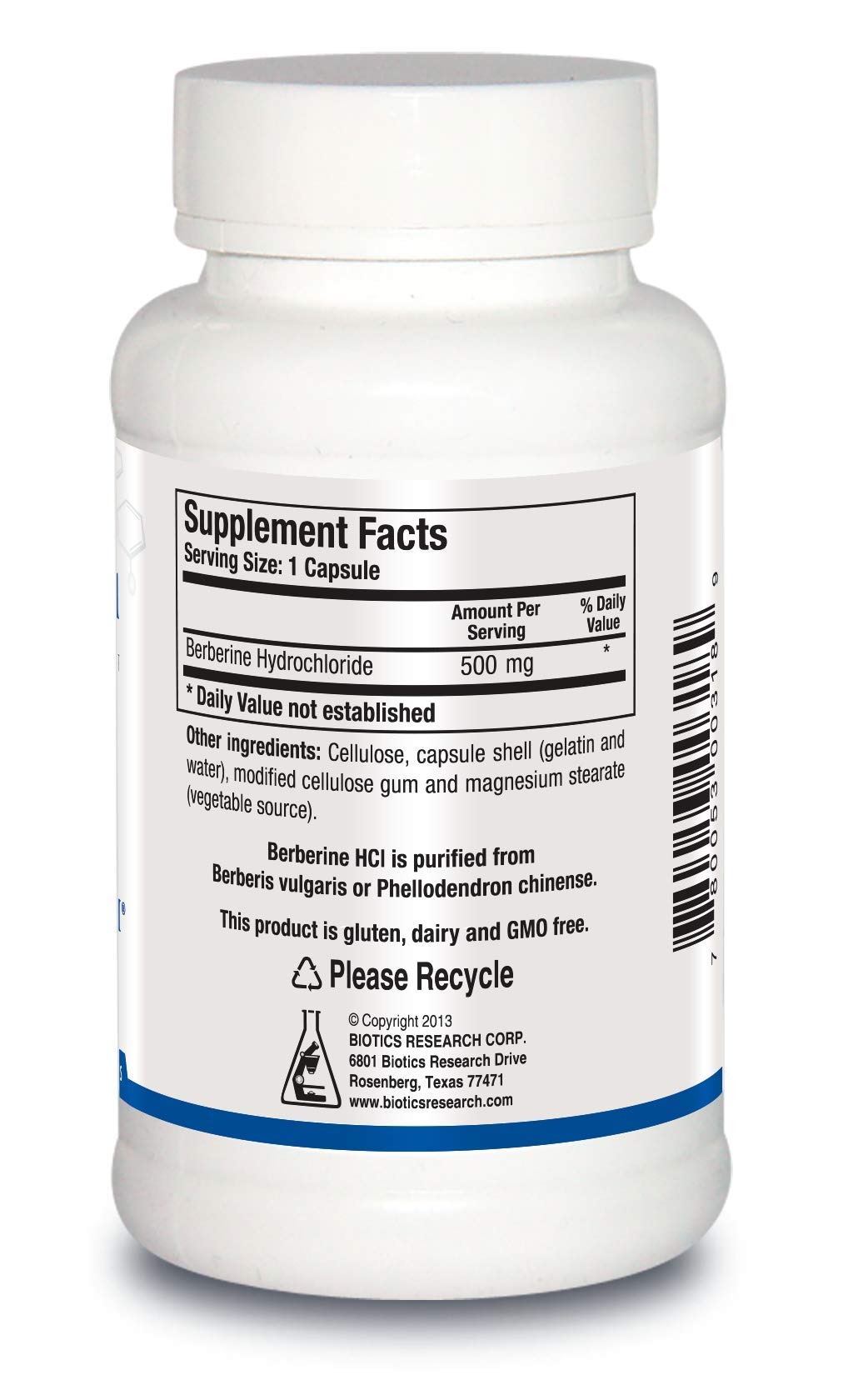 Biotics Research Berberine HCl, Botanical Berberine Supplement 500mg Per Serving - Supports Heart Health, Immune System, Healthy GI, Healthy Cholesterol, Gluten Free - 90 Capsules