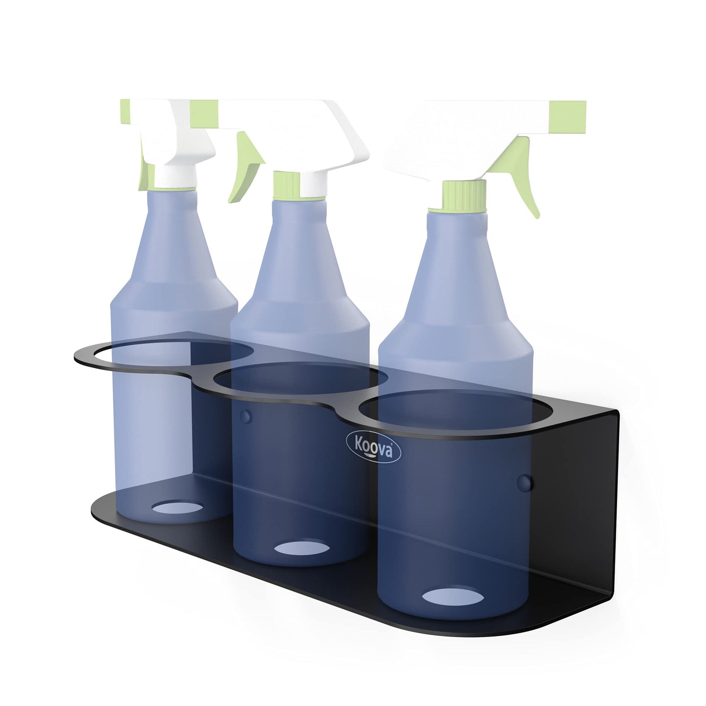 Koova 3 All-Purpose Spray Bottle Holder | Easy Install Wall Mount Hardware Included | Heavy-Duty Powder Coated Steel Storage Rack for Garage And Home | Craft Workspace Paint Bottle Organizer USA Made