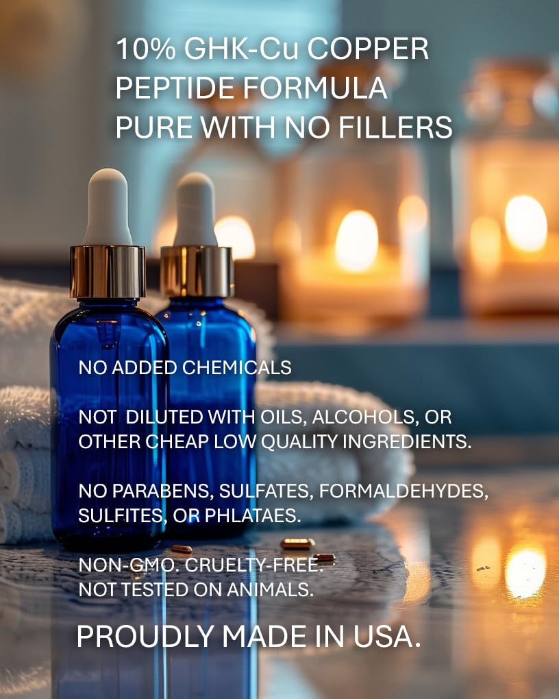 Copper Peptides for Hair Growth - Ultrastrong 10% Copper Peptide Serum for Hair Liposomal 7x Absorption - MADE IN USA