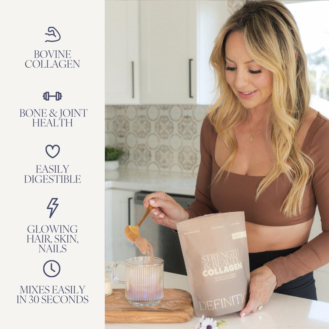 Collagen Powder for Women, Beauty Blend with Vitamin C, Biotin & Hyaluronic Acid, Supports Hair, Skin & Nails, 20 Servings, Grass-Fed Bovine, Chocolate