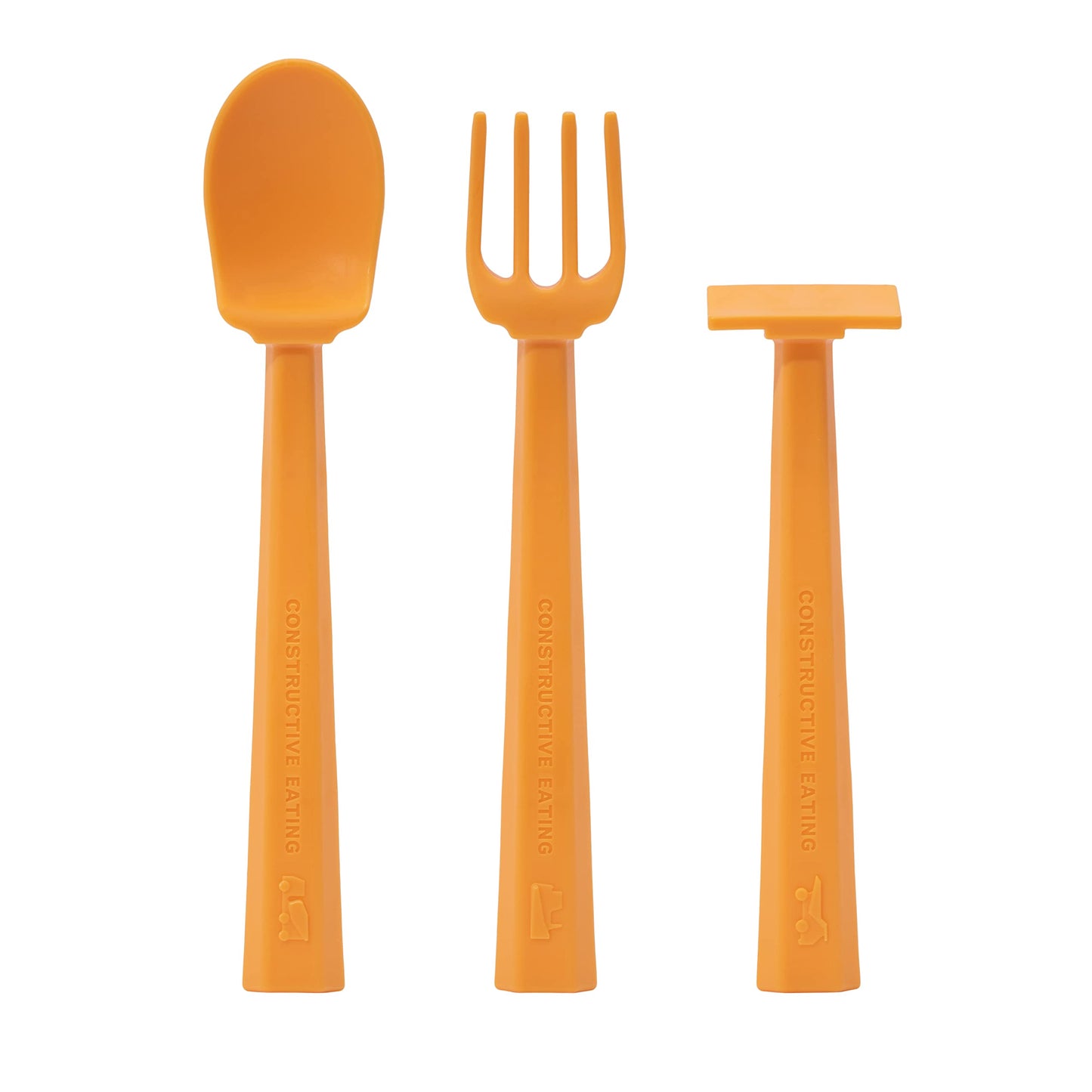 Constructive Eating Plate Made in USA | Constructive Baby | Kids Dinnerware Set, Yellow Truck Plate | Divided Suction Plates for Toddlers – Made with Materials Tested for Safety