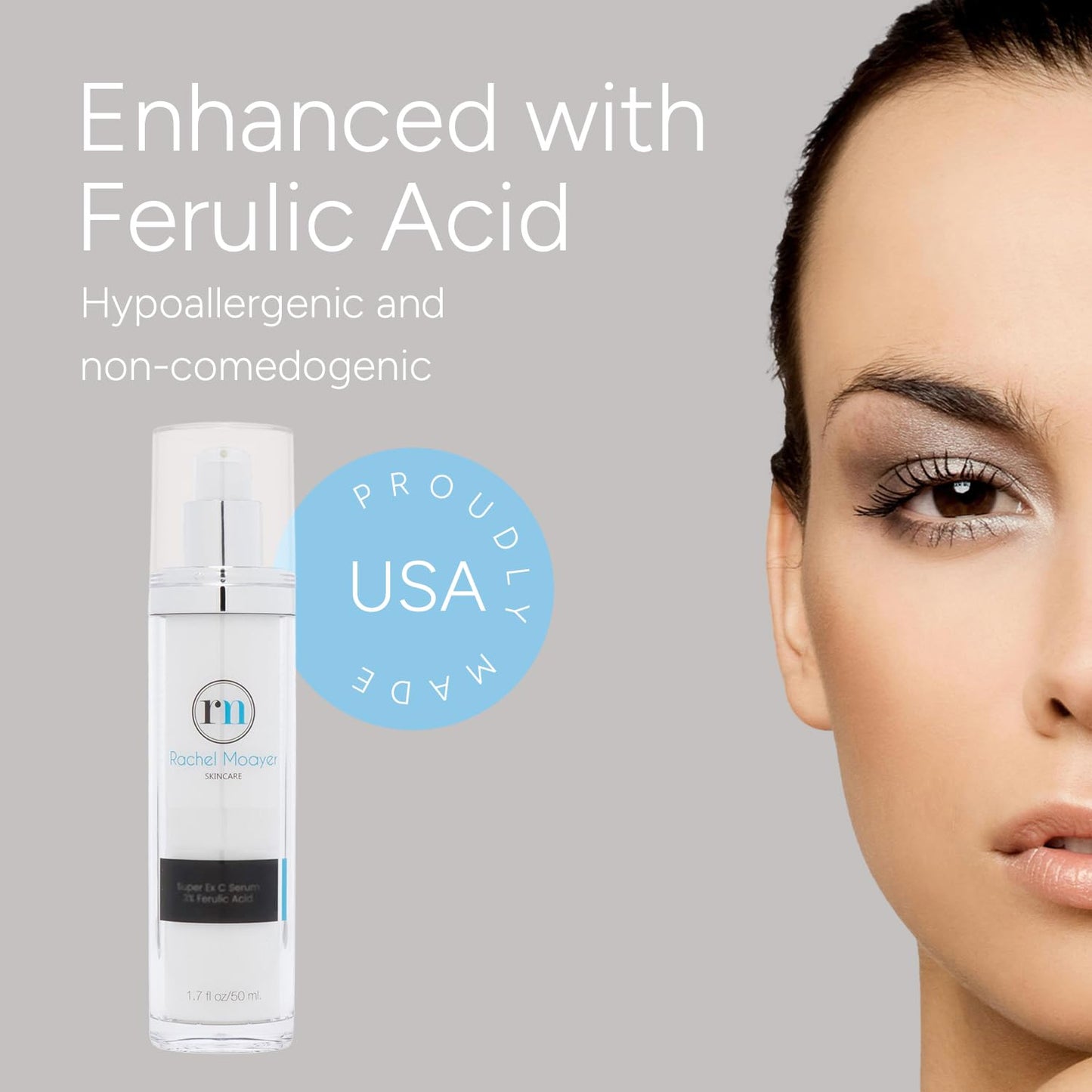 Rachel Moayer Super Ex C Serum with Ferulic Acid, High Potency Vitamin C Serum, Fights Free Radicals, Boosts Radiance, Suitable For All Skin Types