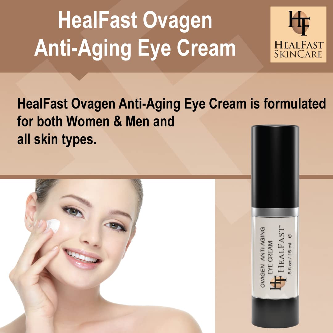 HealFast Ovagen Anti-wrinkle Eye Cream With Retinol (0.5 Oz) & Hyaluronic Acid To Brighten Dark Circles – Reduce of Puffiness – Suitable For All Skin Types
