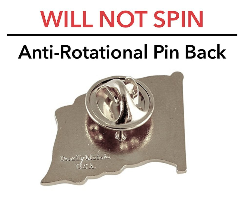 Silver Plated Waving American Flag Lapel Pin Made in USA (Silver Tone) (1 Pin)