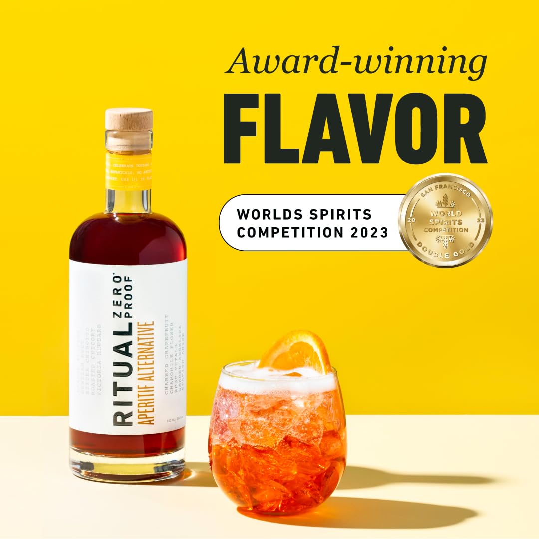 RITUAL ZERO PROOF Aperitif Alternative | Award-Winning Non-Alcoholic Spirit | 25.4 Fl Oz (750ml) | Zero Calories | Sustainably Made in USA | Make Delicious Alcohol Free Cocktails