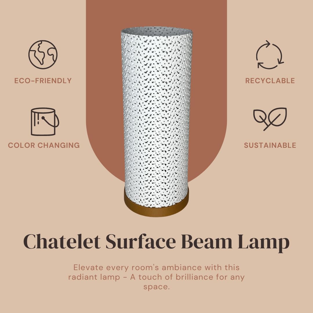 Surface Beam Lamp | Innovative Lamp for Night Stands, End Tables, & Coffee Tables | Ambient Color Changing Lighting | Made in USA (Surface, White)