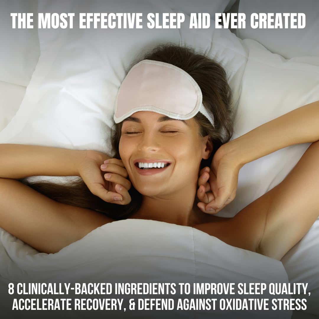 Extra Strength Sleep Aid for Adults with Extended Release MicroActive Melatonin, Ashwagandha, L-Theanine, & 5 Additional All-Natural Ingredients | Advanced Recovery Supplement (90 Capsules)