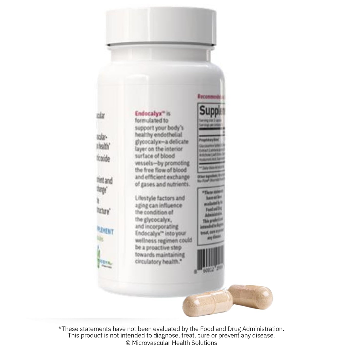 MYBODYRX Endocalyx Supplement - Endothelial Glycocalyx Support 60 Capsules - Vascular & Microcirculation Health - Clinically-Studied - Patented - Supports Nitric Oxide Functions