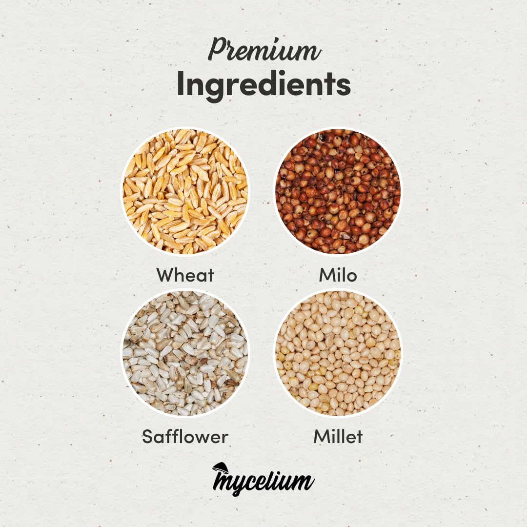 Mycelium Organic Pigeon Feed (5 LB Bag) | Complete Wild Bird Food for Energy & Daily Nutrition | Natural Seed Blend for Ground Feeders | Non-GMO, No Fillers or Additives, Made in USA