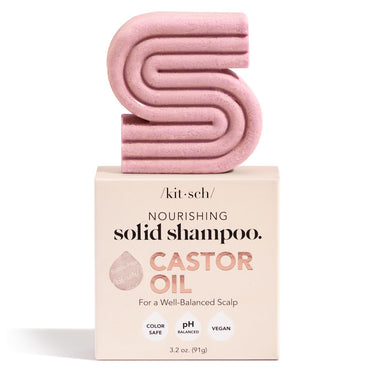 Kitsch Castor Oil Shampoo Bar Soap for Hair Care - Organic Castor Oil Solid Shampoo for Hair Growth & Scalp Nourishment - Hydrating & Moisturizing - Vegan, Paraben-Free, Made in USA - 3.2oz