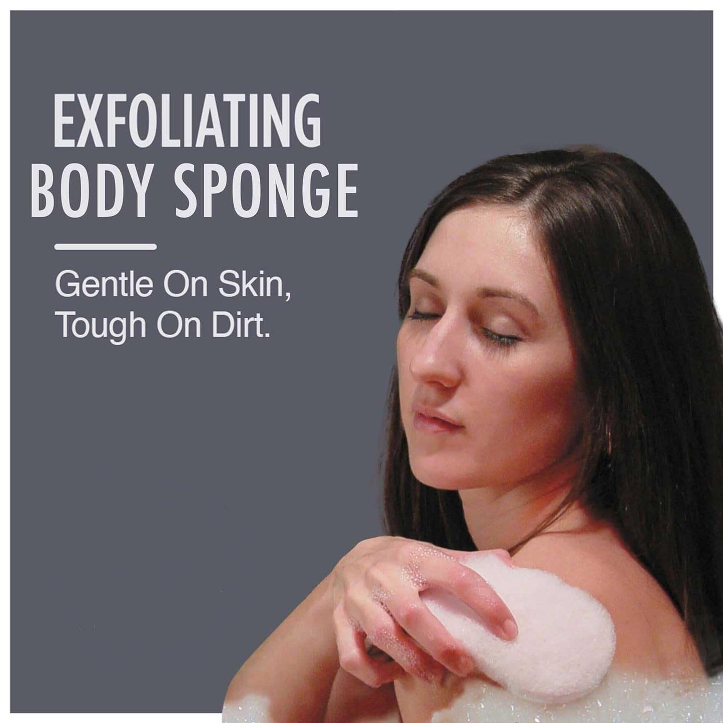 HartFelt Bath Sponge | Soft Exfoliating Body Sponge for Dead Skin | Chemical-Free bath scrubber for body | Cleanses Skin from Dirt & Excess Oil | Made in USA