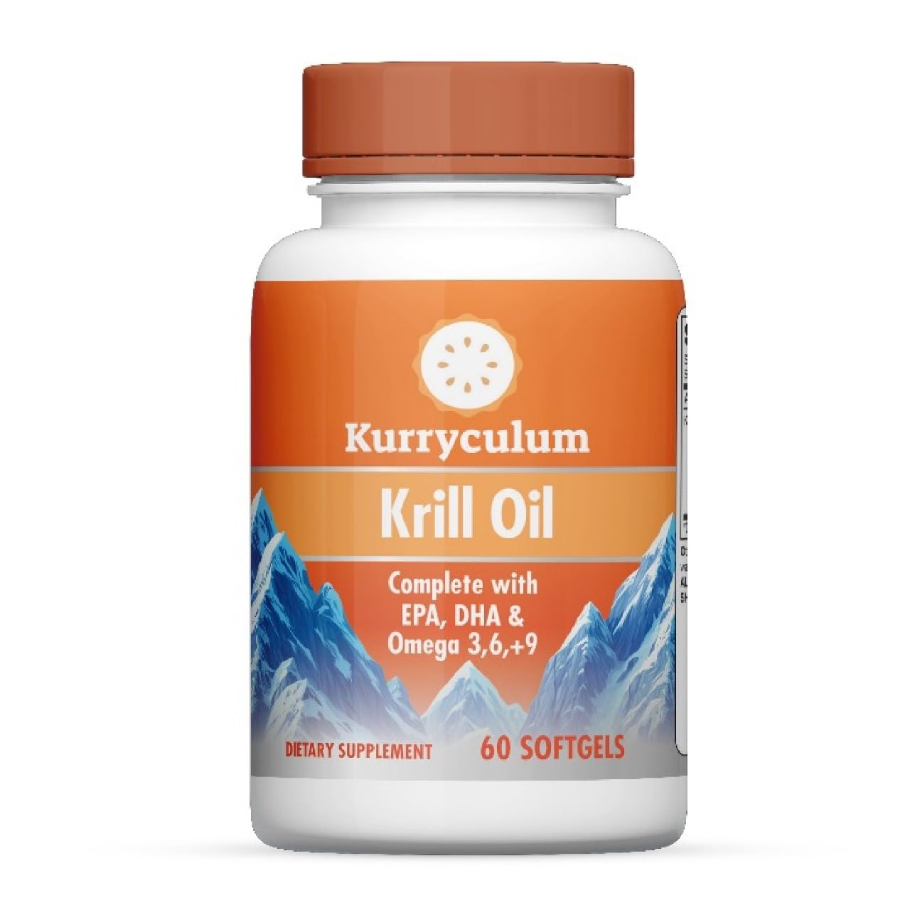 Kurryculum Krill Oil Softgels, 60 Count, with EPA, DHA & Omega 3,6,9