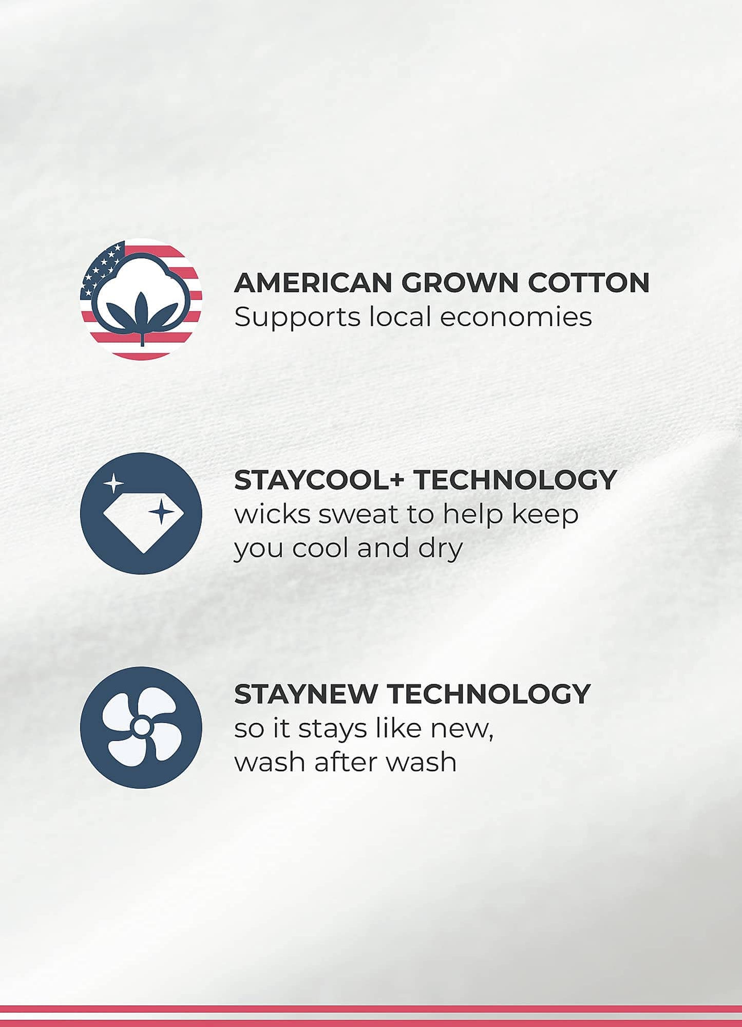 Jockey Men's Undershirt Made in America 100% Cotton Crew Neck T-Shirt - 2 Pack, White, M