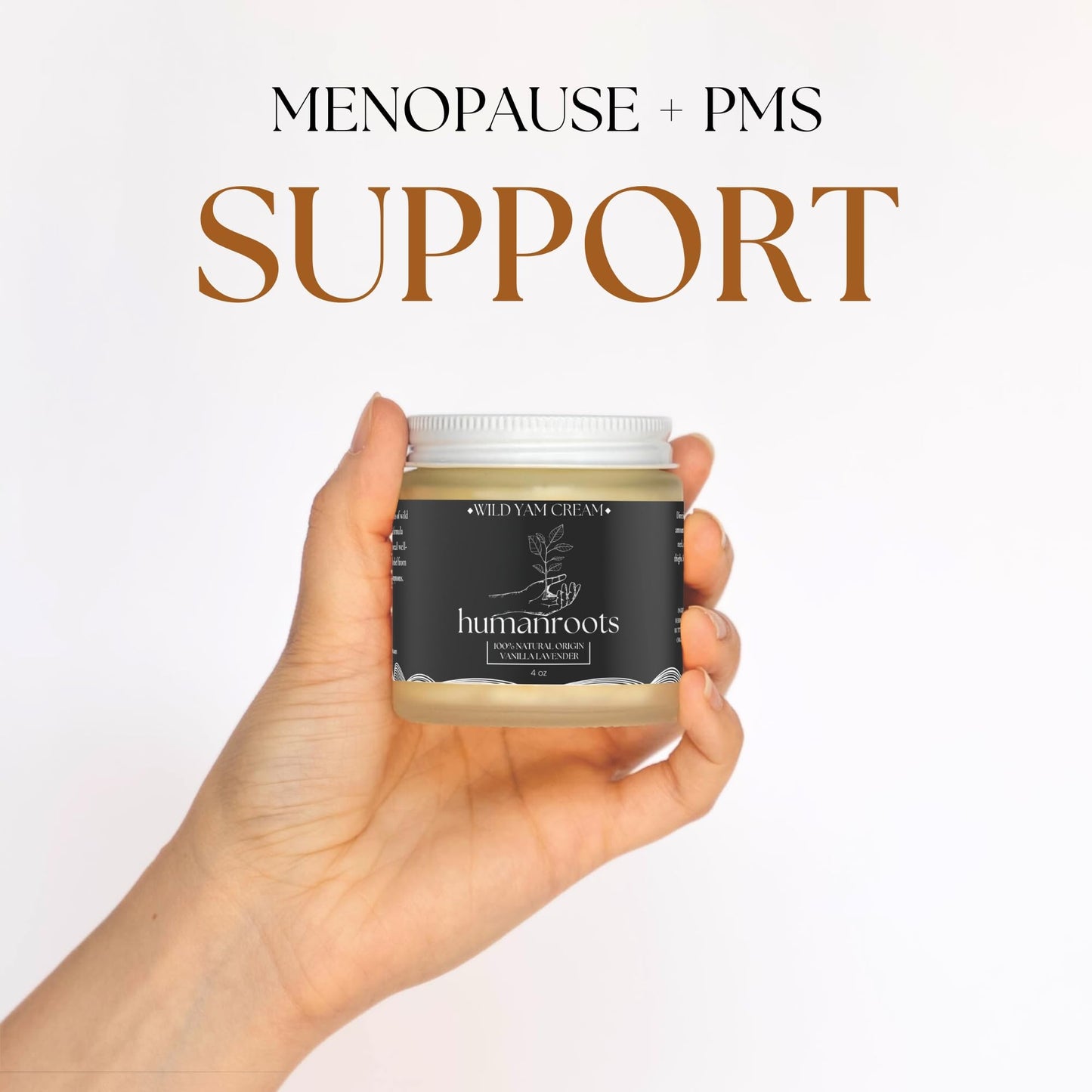 Wild Yam Cream - Menopause and PMS Support for Women, 4 oz (Vanilla Lavender), Organic Wild Yam Cream for Balance - Made with Chaste Tree Berry and Red Clover