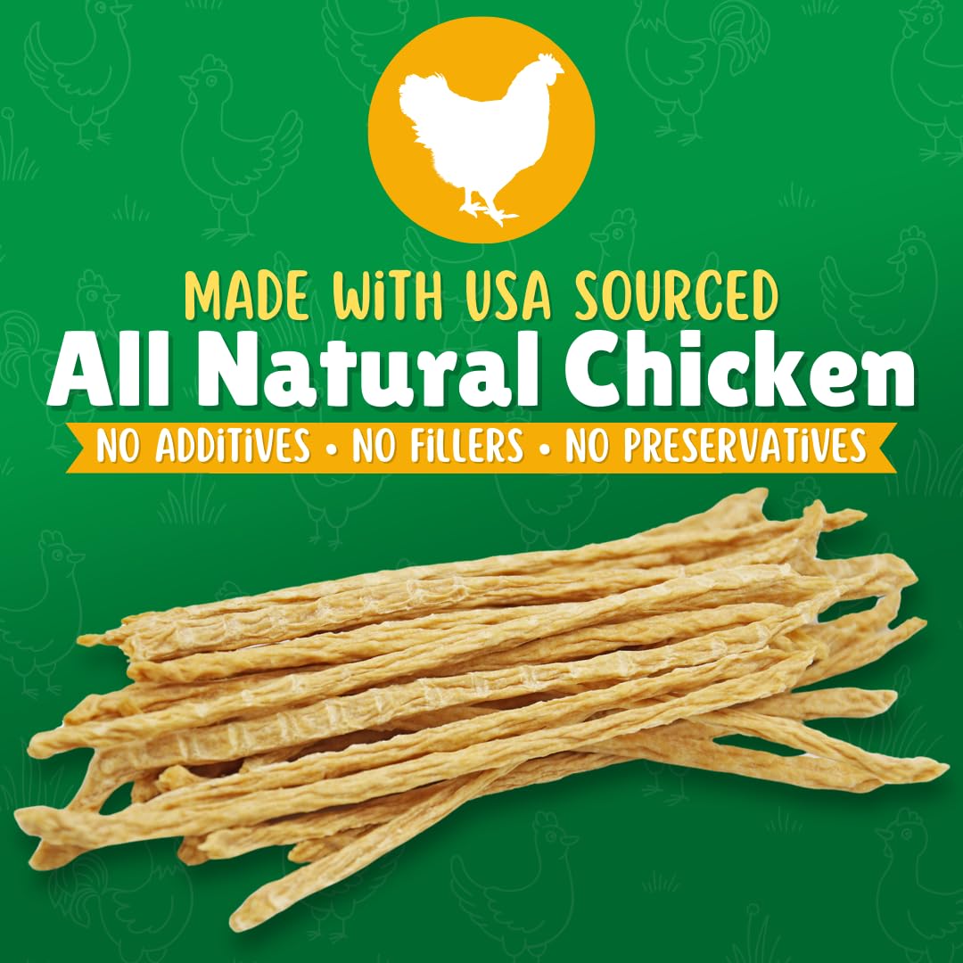 Chicken Jerky Straws Dog Treats – Made and Sourced in The USA – Natural Single Ingredient Dehydrated Crunchy Treats for All Breeds – 28oz Bag