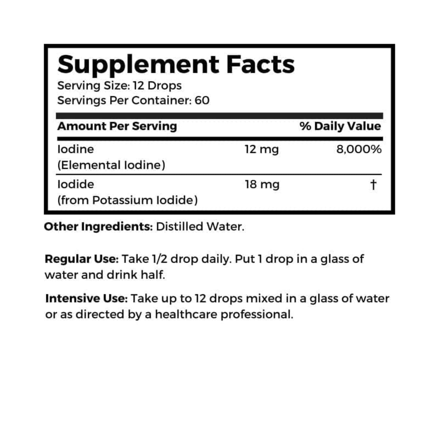 Stomach Saver from Dr. Clark Store, Contains Lugol’s Iodine 2% Granular Iodine - 1 fl. Oz with a Dropper and Cone Cap for Traveling