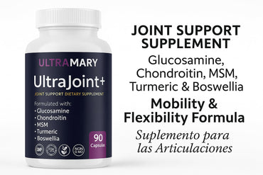 UltraMary+ Joint Support w/Glucosamine, Chondroitin, MSM, Turmeric & Boswellia – Mobility & Flexibility – 90 Capsules – Suplemento Articulaciones – Made in USA – Advanced Formula