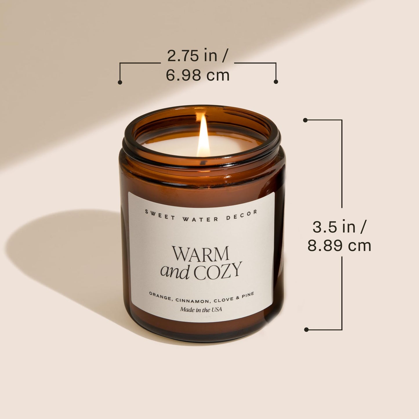 Sweet Water Decor Driftwood and Mahogany Soy Candle - Fresh Lavender, Geranium, Warm Mahogany, and Earthy Wood Scented Candles for Home - 9oz Amber Jar + Metal Lid, 40+ Hour Burn Time, Made in the USA