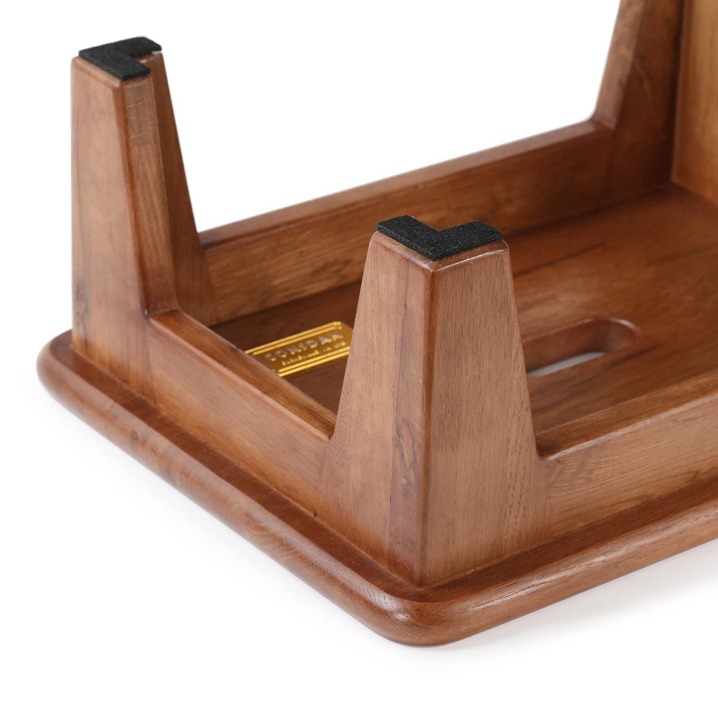 CONSDAN Step Stool for Bed - USA Grown Oak, Wooden Stool for Adults and Seniors, 6.5" High, Non-Slip Mat, No Assembly Needed, Solid Wood, Chocolate Color