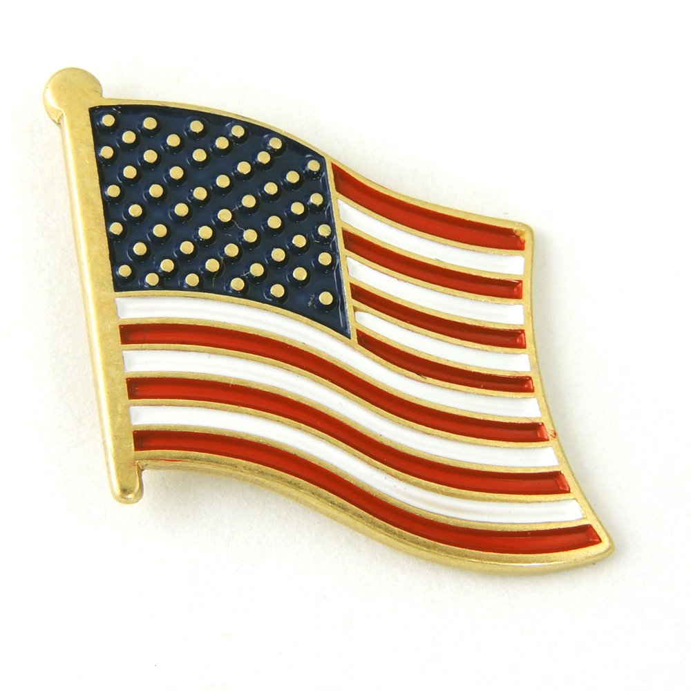Made in USA American Flag Lapel Pin by StockPins- Jewelry quality perfect for the lapel of your suit as worn by the President and Congress with hand-applied red, white and blue enamel
