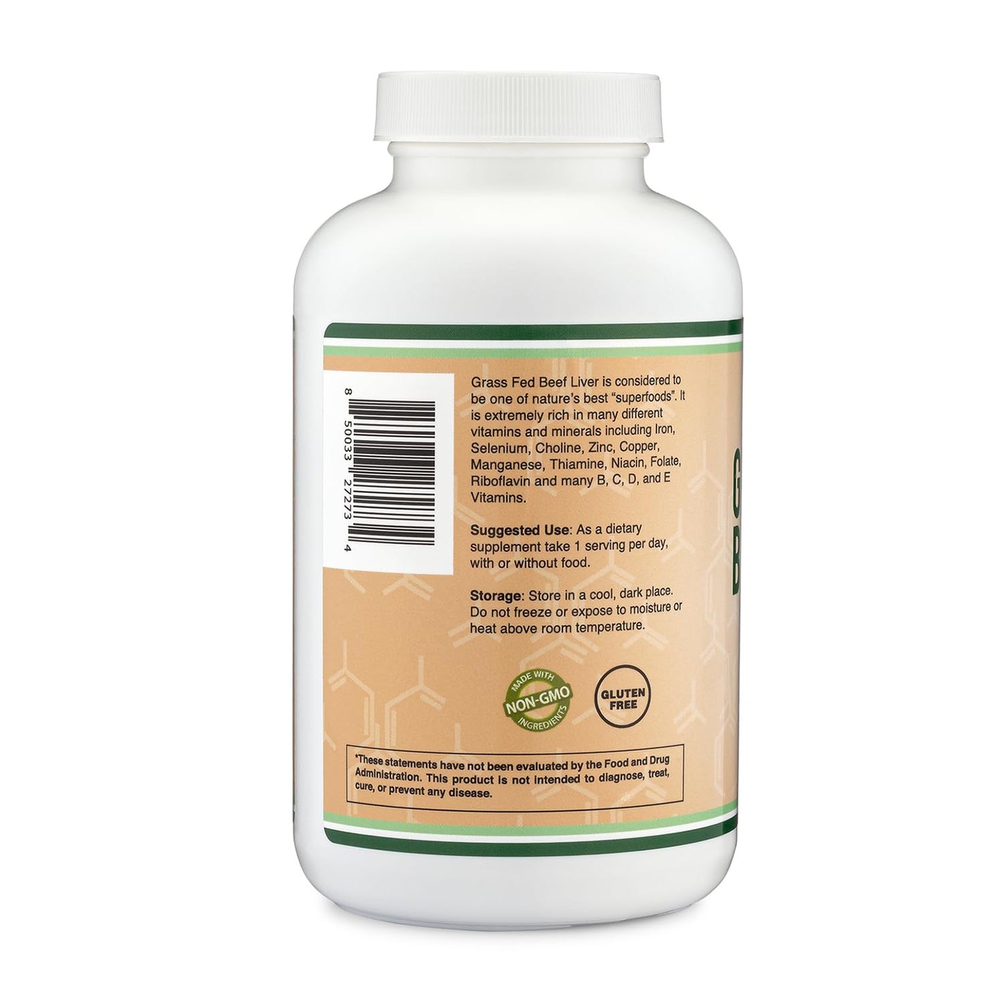 Beef Liver Capsules (1,000mg of Grass Fed, Desiccated Beef Liver per Serving, 180 Capsules, 3 Month Supply) Beef Liver Supplement for Digestion, Immune Health, Energy, and Wellness by Double Wood