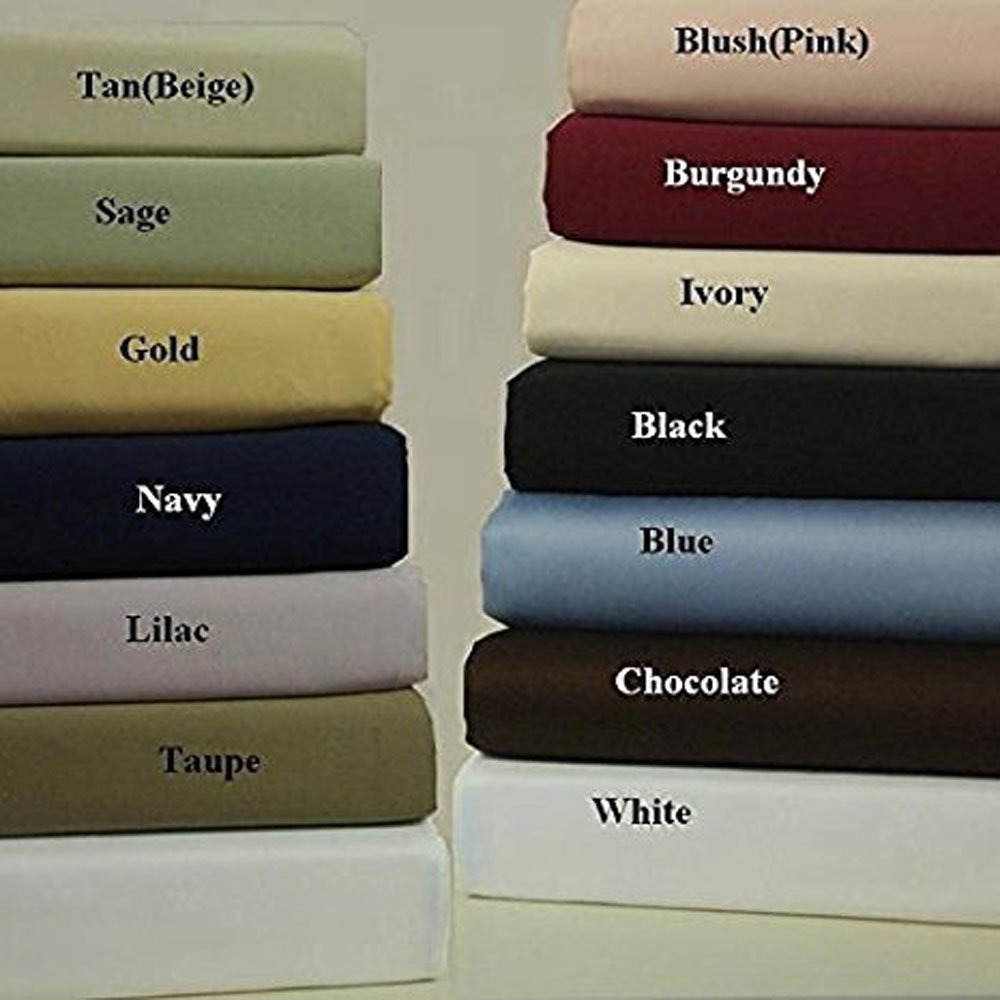 Royal Hotel Bedding Low Profile Sheets Made in USA - 250-Thread-Count 3pc Twin Bed Sheet Set 100% Cotton, Sateen Solid, Low Profile Fitted Sheet, Twin Gray Sheet Set
