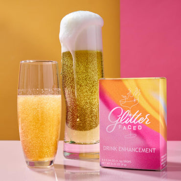 Glitter Faced Gold Edible Glitter For Drinks With 0-Calories, No Taste or Texture | 30ml Food-Grade, 30 Drinks, Luster Dust | Ideal for Beverages, Galentine’s, Parties & Events | Made in USA