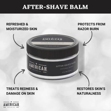 After Shave Balm for Smooth (Original Scent), Silky & Irritation Free Skin, Soothes and Moisturizes Face After Shaving, Treats Redness & Razor Burn, Post Shave Lotion by American Shaving Co - 4 Oz