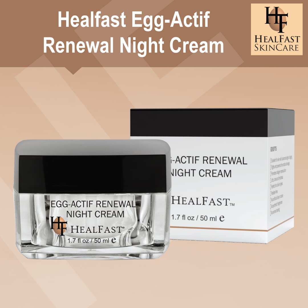 HealFast Egg-Activ Renewal Night Cream For Face – Enhance Your Anti-aging Skincare Routine – Promotes Healthy Cell Regeneration for Younger-Looking complexion – For Both Men and Women