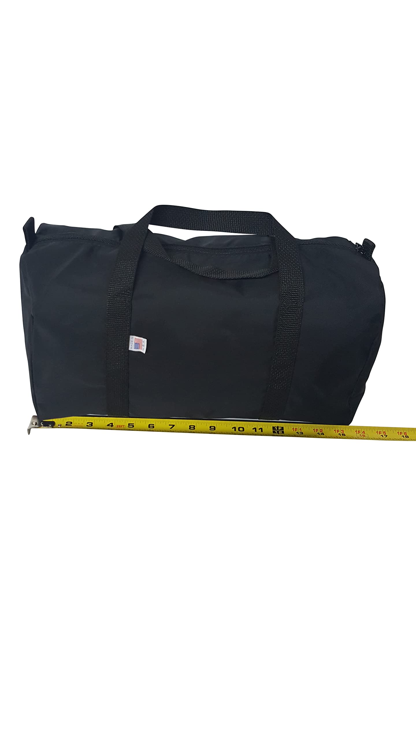 Duffle Bag/Gym Bag, Beach Bag, Nylon Water Resistant, Made in USA. (Black)