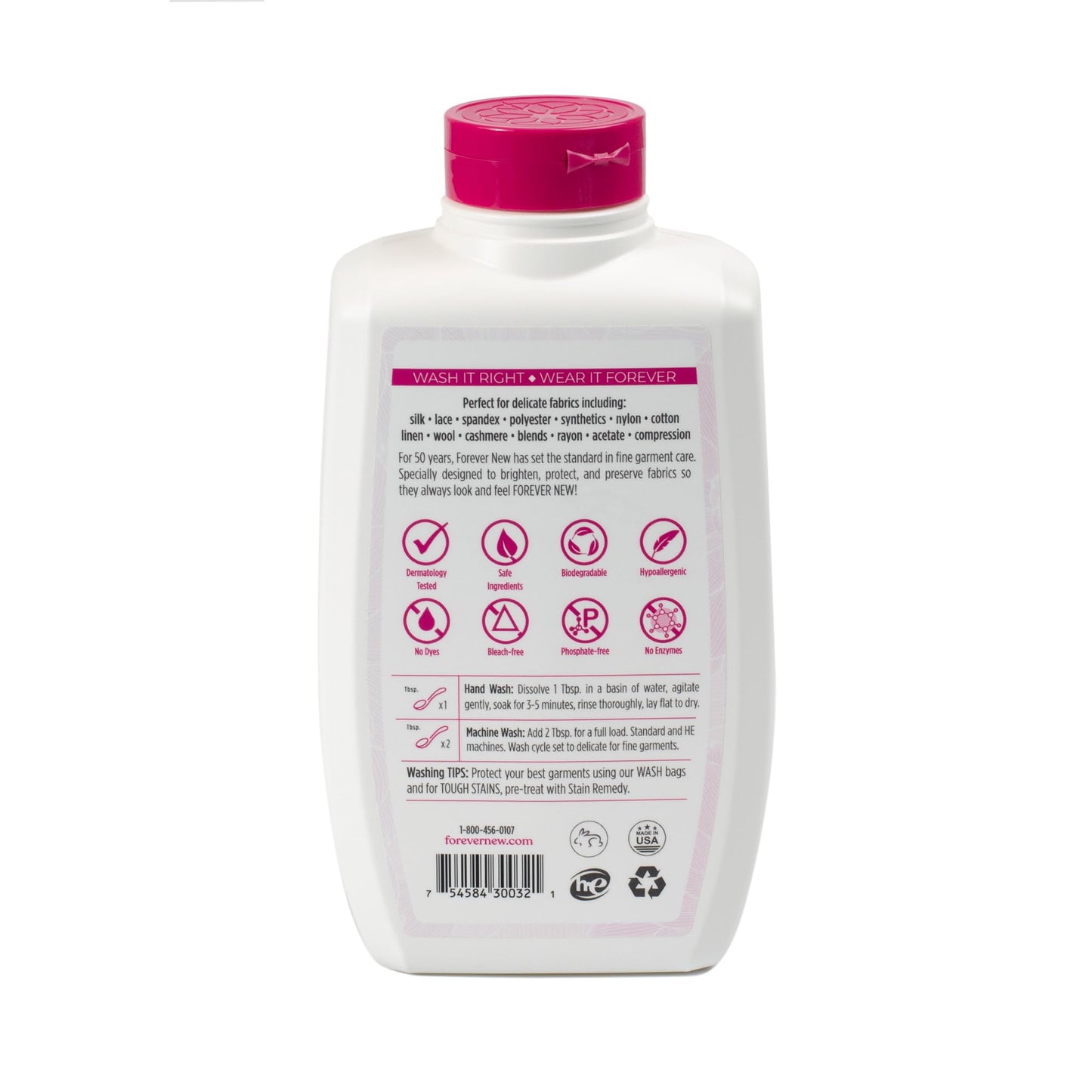 FOREVER NEW Liquid Laundry Detergent – Nontoxic Hypoallergenic Laundry Soap, Safe for Colors & Sensitive Skin - Essential Laundry Supplies, Delicate Fabric Care Wash (Original Scent, 32 fl. oz)