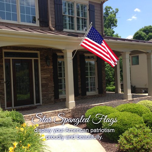 American Flag 3x5-100% Made In USA using Tough, Long Lasting Nylon Built for Outdoor Use, Featuring Embroidered Stars and Sewn Stripes plus Superior Quadruple Stitching on Fly End