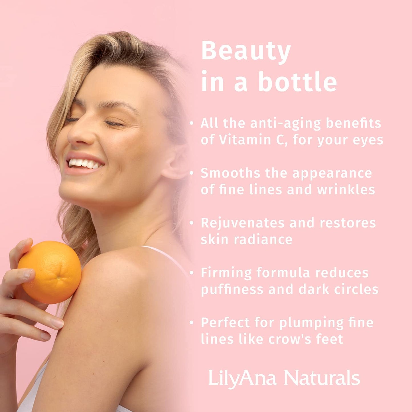 LilyAna Naturals Retinol Cream Moisturizer 1.7 Oz and Vitamin C Eye Cream 1 Oz Bundle - Anti-Aging Cream for your Eyes and Face Reduces Dark Circles and Puffiness, Fine Lines, Wrinkles and Age Spots